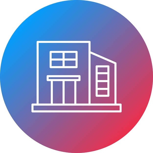 La imagen vectorial del icono del edificio se puede utilizar para el tipo de casas