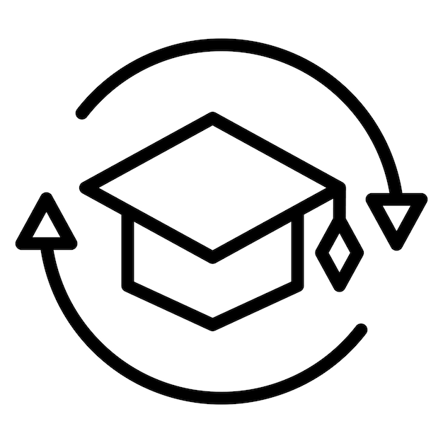Imagen vectorial del icono de Educación Continuada Se puede utilizar para el currículum vitae