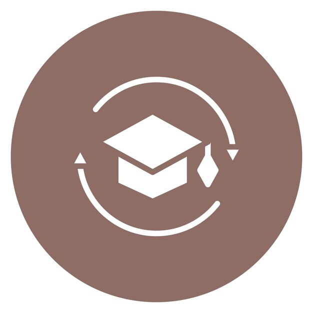 Imagen vectorial del icono de Educación Continuada Se puede utilizar para el currículum vitae