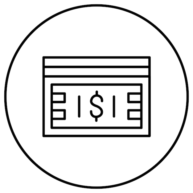 Imagen vectorial del icono de efectivo Se puede utilizar para compras y comercio electrónico