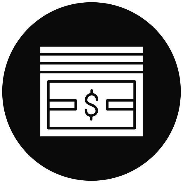 La imagen vectorial del icono de efectivo se puede utilizar para la contabilidad