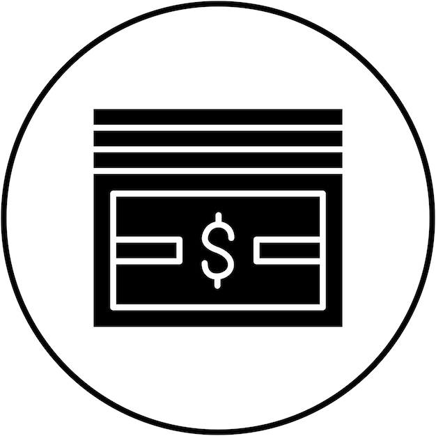 La imagen vectorial del icono de efectivo se puede utilizar para la contabilidad