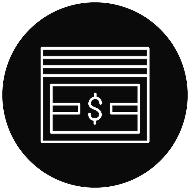 La imagen vectorial del icono de efectivo se puede utilizar para la contabilidad
