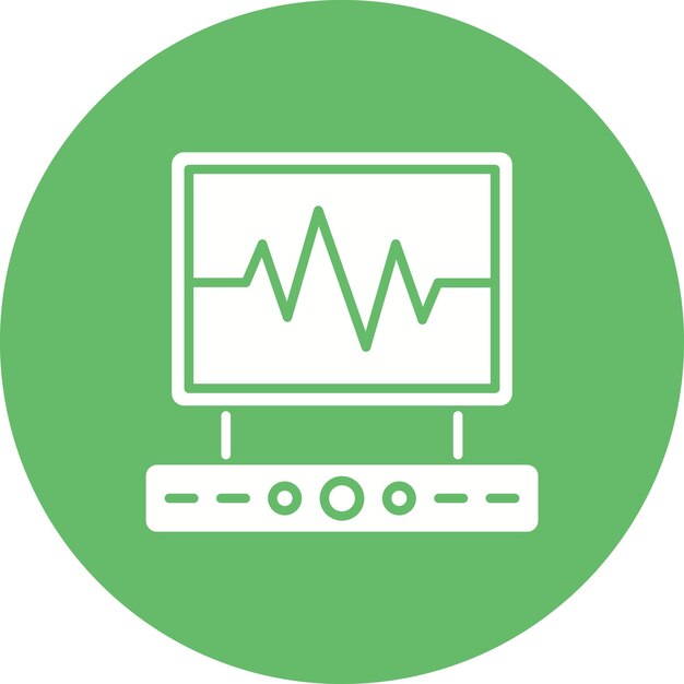 Imagen vectorial del icono del electrocardiograma Se puede utilizar para la investigación y la ciencia
