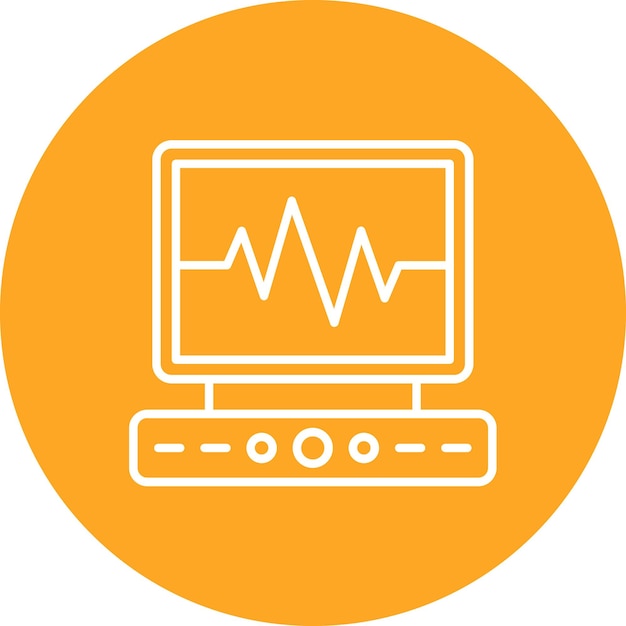 Imagen vectorial del icono del electrocardiograma Se puede utilizar para la investigación y la ciencia