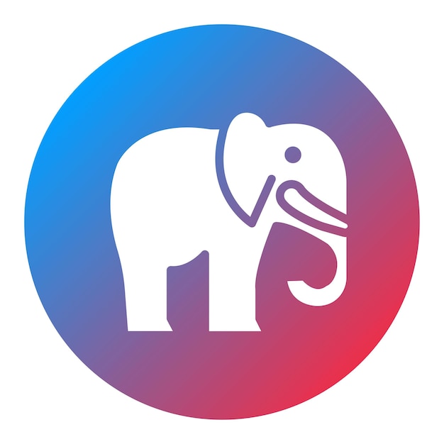 La imagen vectorial del icono del elefante se puede usar para la selva tropical
