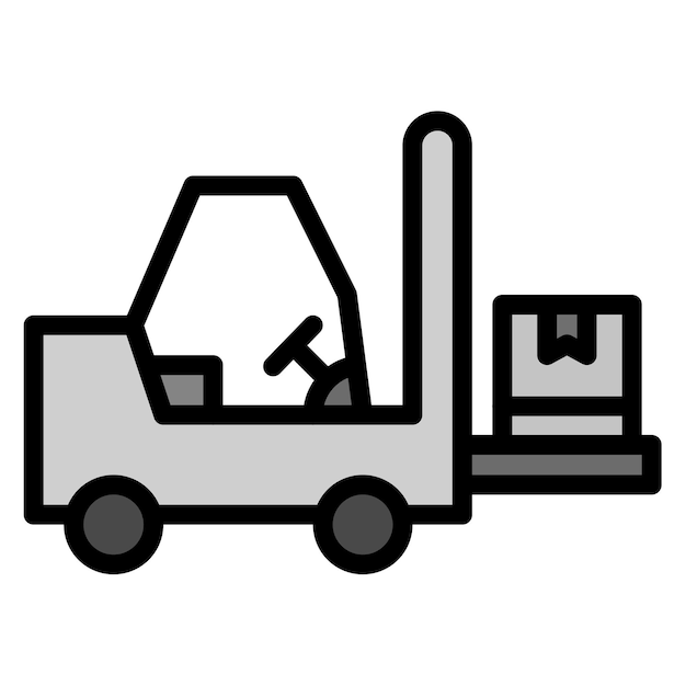 Imagen vectorial del icono del elevador de horquilla Puede utilizarse para la fabricación