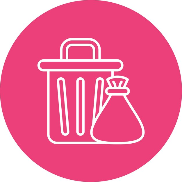 Imagen vectorial del icono de eliminación de basura Se puede utilizar para la fontanería