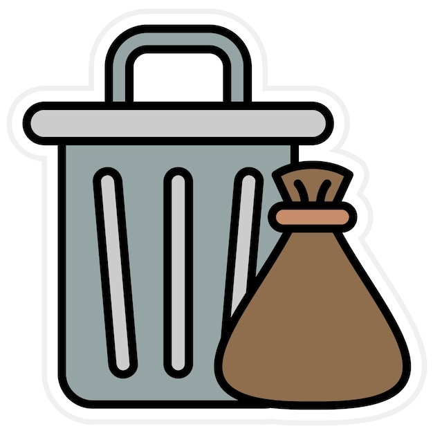 Imagen vectorial del icono de eliminación de basura Se puede utilizar para la fontanería