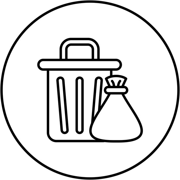 Imagen vectorial del icono de eliminación de basura Se puede utilizar para la fontanería