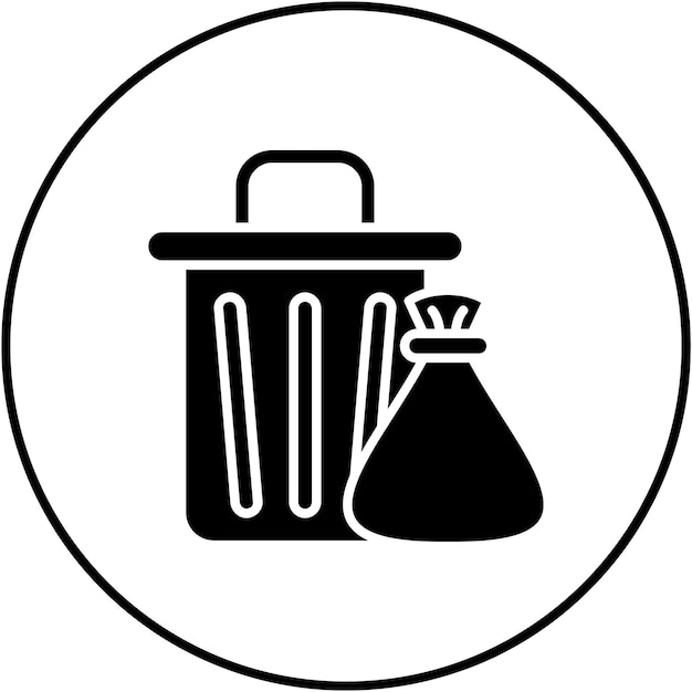 Imagen vectorial del icono de eliminación de basura Se puede utilizar para la fontanería