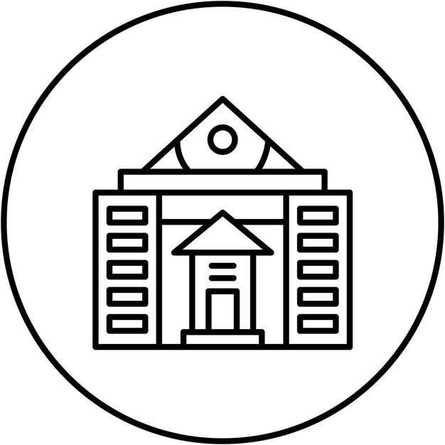 Imagen vectorial del icono de la embajada Se puede usar para la diplomacia