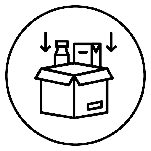 Imagen vectorial del icono de embalaje Se puede utilizar para la fabricación y distribución