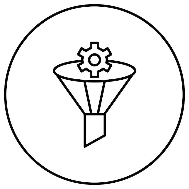 Imagen vectorial del ícono del embudo Se puede utilizar para la gestión de proyectos