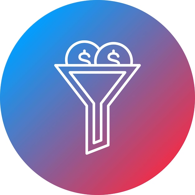 Imagen vectorial del icono del embudo de venta Se puede utilizar para el marketing digital
