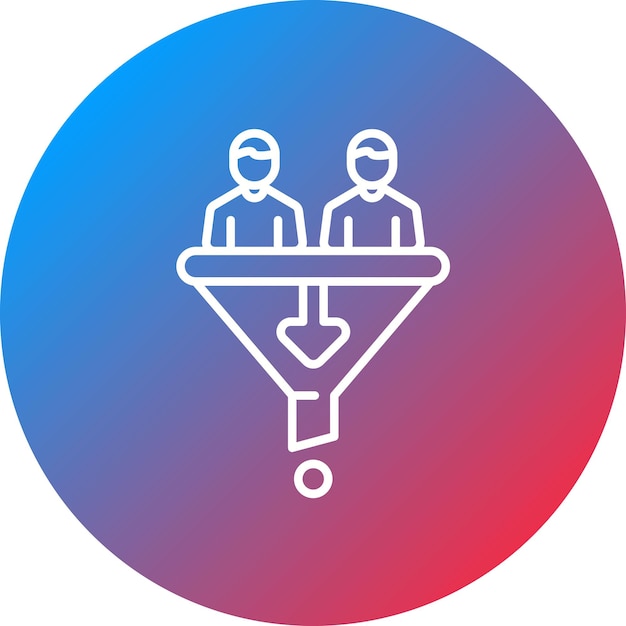 Imagen vectorial del ícono del embudo de ventas del estratega Se puede usar para el nómada digital