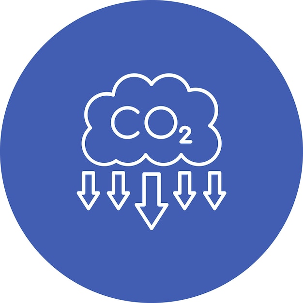 Imagen vectorial del icono de las emisiones de carbono Puede utilizarse para Economía