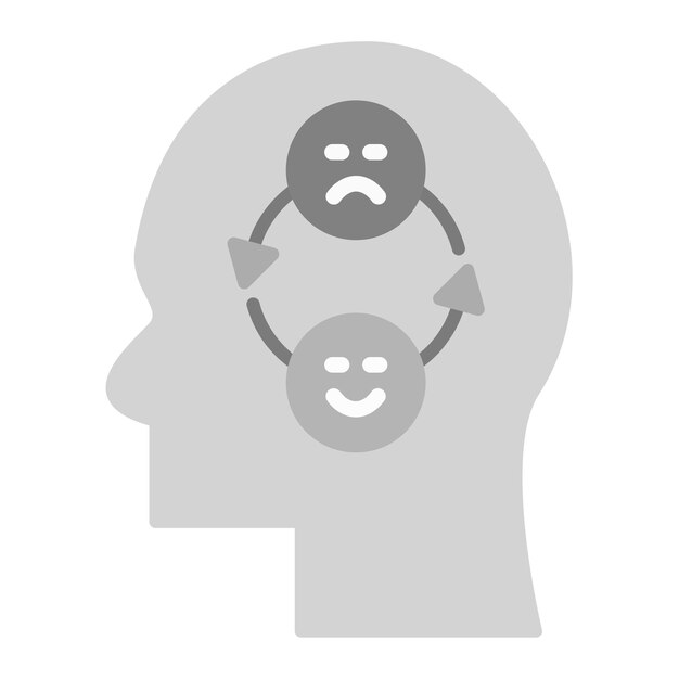 La imagen vectorial del icono de la emoción bipolar se puede utilizar para la salud mental