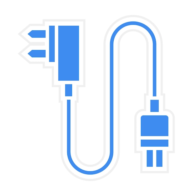 Vector imagen vectorial del icono del enchufe de alimentación se puede utilizar para computadora y hardware