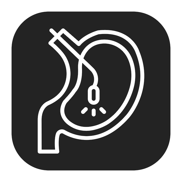 Imagen vectorial del icono de la endoscopia Se puede utilizar para pruebas médicas