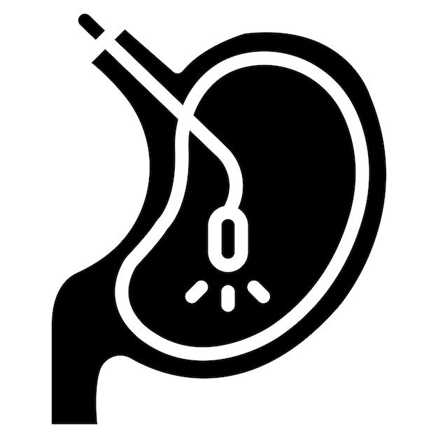 Imagen vectorial del icono de la endoscopia Se puede utilizar para pruebas médicas