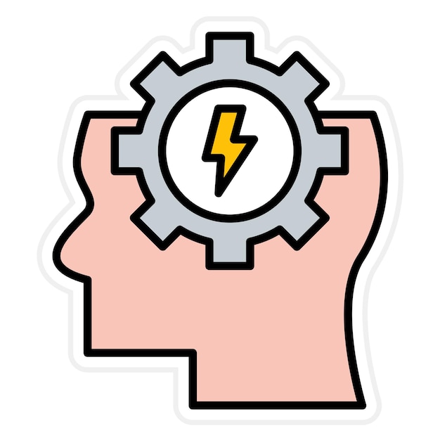 Imagen vectorial del icono de energía de la mente Se puede utilizar para el emprendimiento