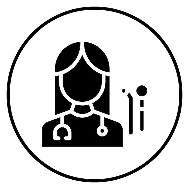 Imagen vectorial del icono de la enfermera dentista Se puede utilizar para la enfermería