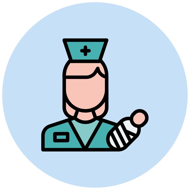 Imagen vectorial del icono de la enfermera de partos y la partera Puede utilizarse para la enfermería