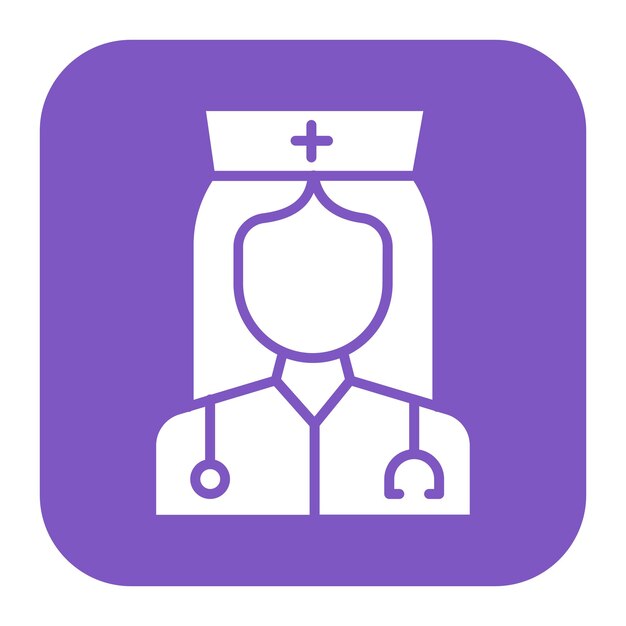 Imagen vectorial del icono de la enfermera Se puede usar para humanos
