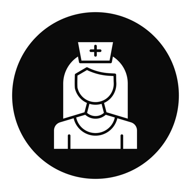 Imagen vectorial del icono de la enfermera Se puede usar para mujeres