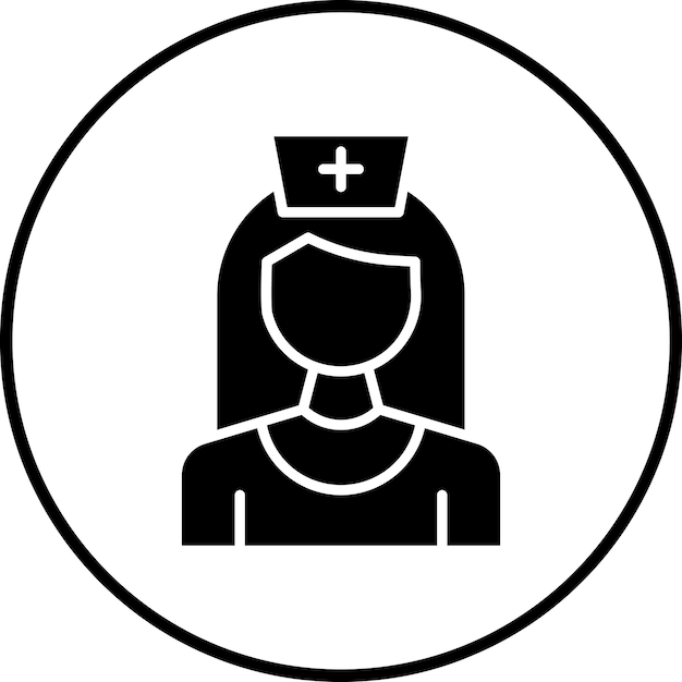 Imagen vectorial del icono de la enfermera Se puede usar para mujeres