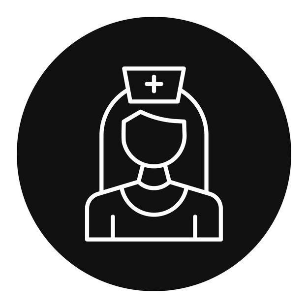 Imagen vectorial del icono de la enfermera Se puede usar para mujeres