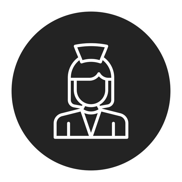 Imagen vectorial del icono de la enfermera Se puede utilizar para el bienestar físico