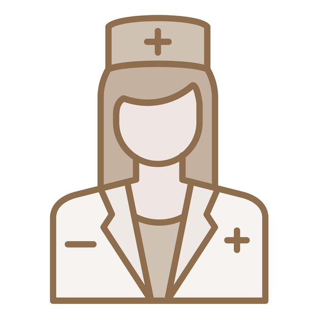 Imagen vectorial del icono de la enfermera Se puede utilizar para el chequeo de salud