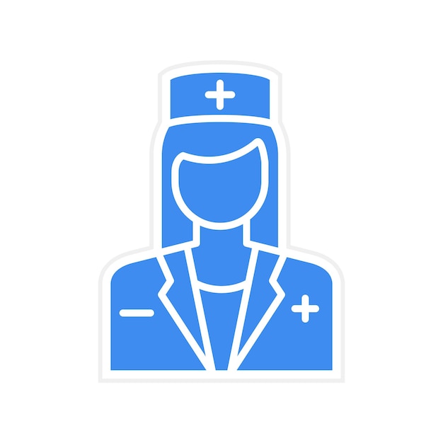 Imagen vectorial del icono de la enfermera Se puede utilizar para el chequeo de salud