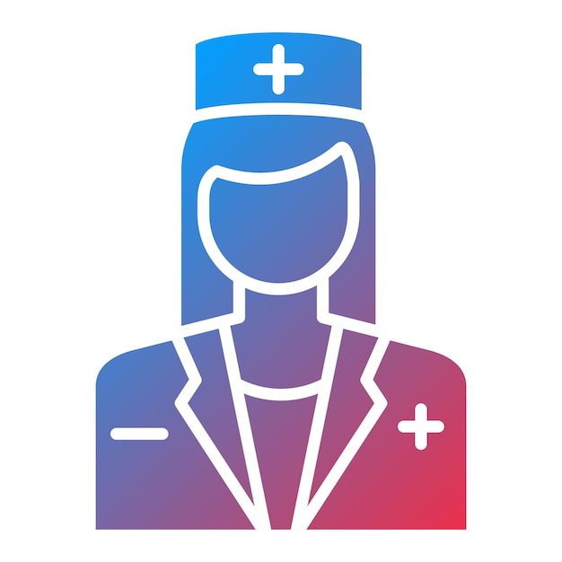 Imagen vectorial del icono de la enfermera Se puede utilizar para el chequeo de salud
