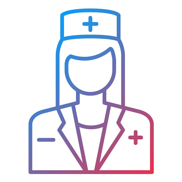 Imagen vectorial del icono de la enfermera Se puede utilizar para el chequeo de salud
