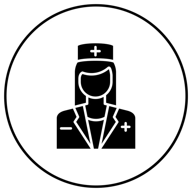 Imagen vectorial del icono de la enfermera Se puede utilizar para el chequeo de salud