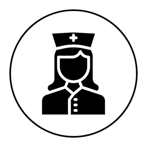 Imagen vectorial del icono de la enfermera Se puede utilizar para la diversidad
