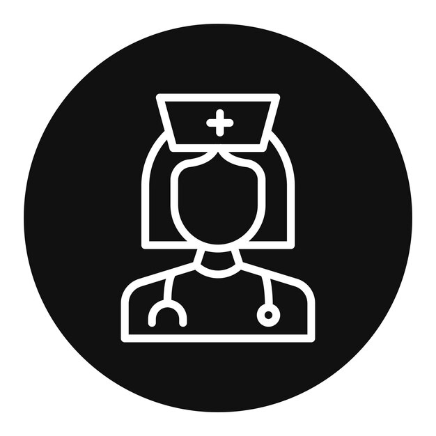 Imagen vectorial del icono de la enfermera Se puede utilizar para el hogar de ancianos