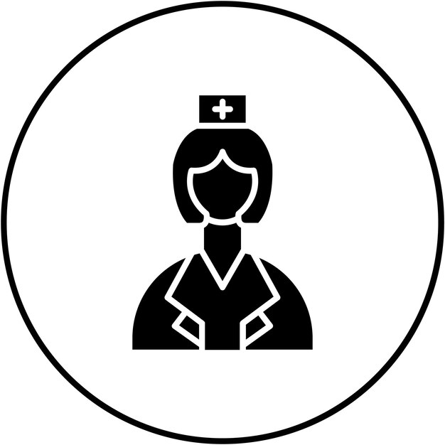 Imagen vectorial del icono de la enfermera Se puede utilizar para Medicina I