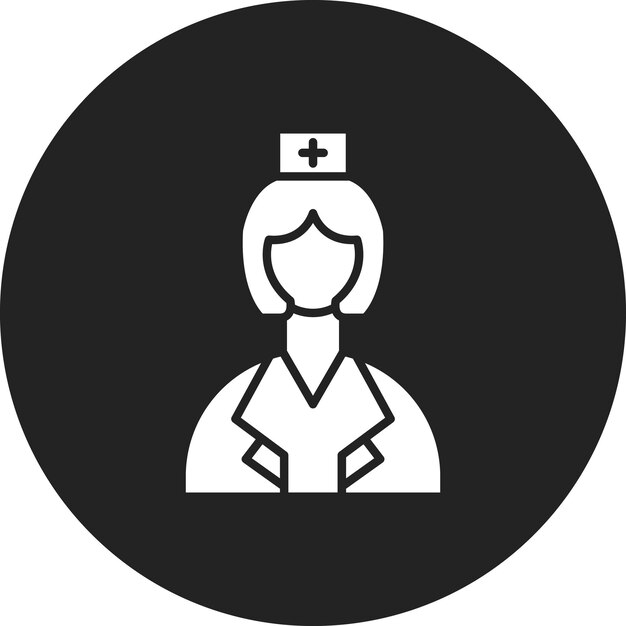 Imagen vectorial del icono de la enfermera Se puede utilizar para Medicina I