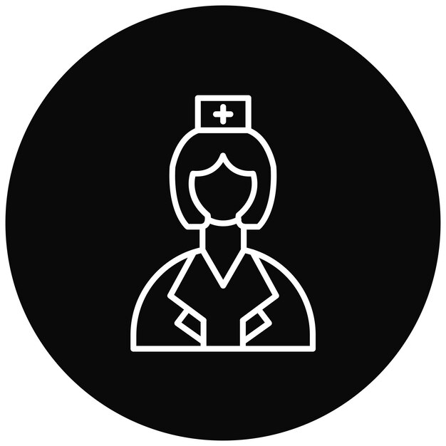 Imagen vectorial del icono de la enfermera Se puede utilizar para Medicina I