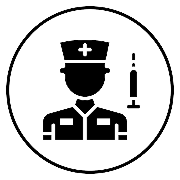 Imagen vectorial del icono de la enfermera registrada Se puede utilizar para la enfermería