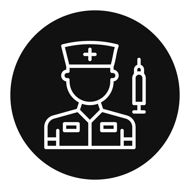 Imagen vectorial del icono de la enfermera registrada Se puede utilizar para la enfermería