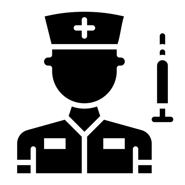 Imagen vectorial del icono de la enfermera registrada Se puede utilizar para la enfermería