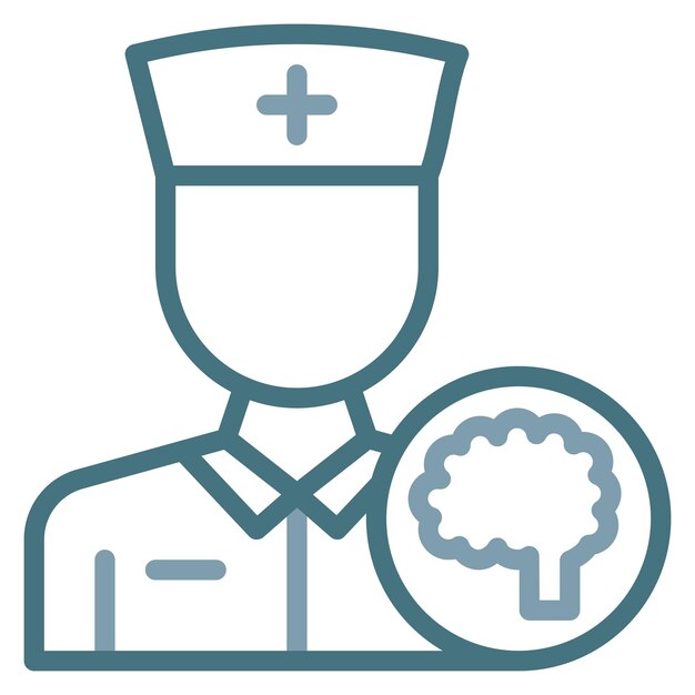 Imagen vectorial del icono de la enfermera de salud mental Se puede utilizar para la enfermería