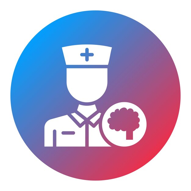 Imagen vectorial del icono de la enfermera de salud mental Se puede utilizar para la enfermería