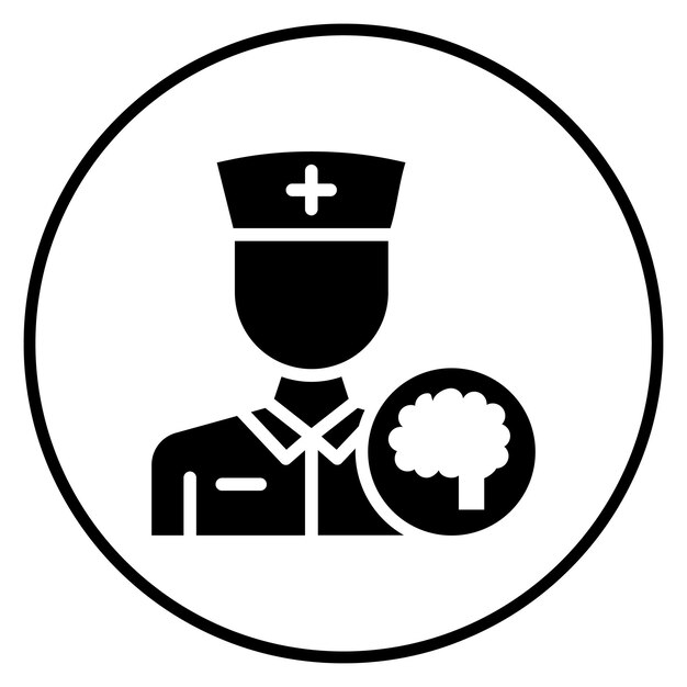 Imagen vectorial del icono de la enfermera de salud mental Se puede utilizar para la enfermería