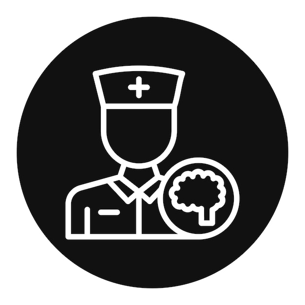 Imagen vectorial del icono de la enfermera de salud mental Se puede utilizar para la enfermería